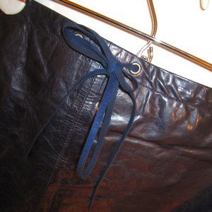Banana Republic Navy Blue Leather Skirt